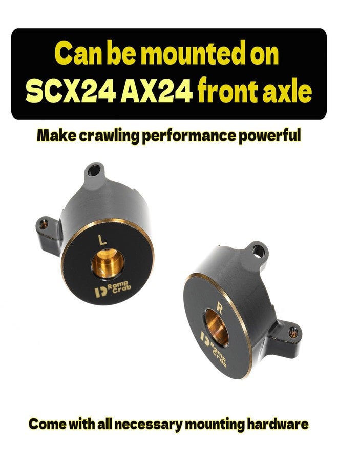 RampCrab Brass Steering Knuckles RC Counterweights for 1/24 RC Crawler Axial SCX24 AX24 Upgrades Parts, Black Coating, 28g - Image 3